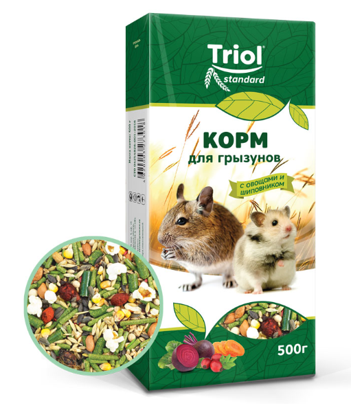 Корм Тriol Standard для грызунов с овощами и шиповником, 500г