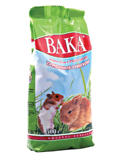 Вака "ВК" ТРАВЯНЫЕ ГРАНУЛЫ для грызунов 500г