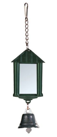 Trixie кубик пластиковый с зеркалом и колокольчиком 8 см