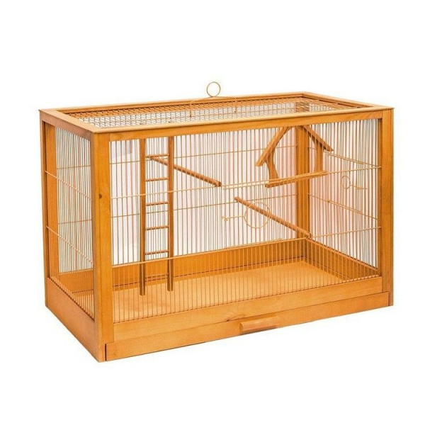 Клетка для птиц "Ретро - кантри" большая, деревянная, цвет клён 71*33,5*51 (ТМ "ZooM")
