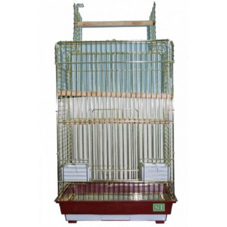 №1 Клетка для птиц,  52*41*78,  золотая, прямоугольная, укомплектованная.