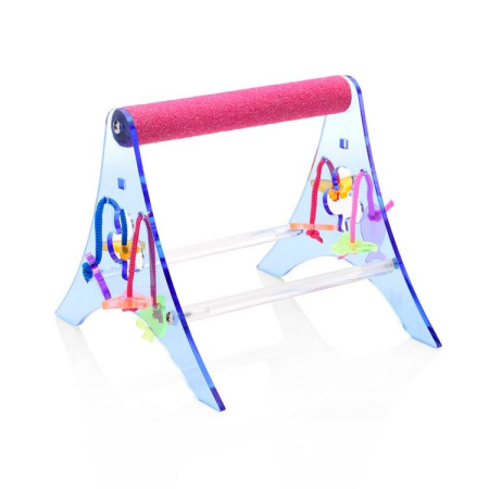 Wagners HappyBird Подставка для птиц, с минеральной жердью и игрушками, 20х18х2.5см 