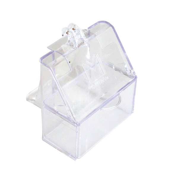 VOLTREGA Кормушка-поилка для птиц пластиковая, 7.4х9х7,5, уп/2шт, прозрачная (Испания)