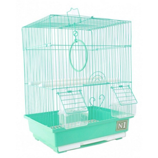 №1 Клетка для птиц, 30*23*39, прямоугольная, укомплектованная.