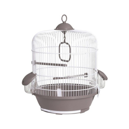 VOLTREGA Клетка для птиц (716) цвет белый/серый 31,5*40см