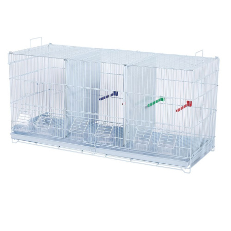 Клетка для мелких птиц, три отсека 