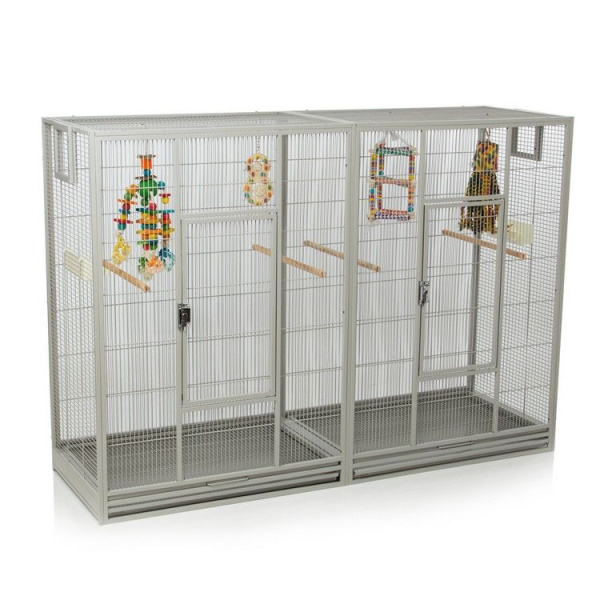 Montana Клетка для малых птиц Melbourne II, светло-серая, 160х50х110см 