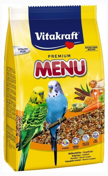 Витакрафт MENU основной д/волнистых попугаев 1кг