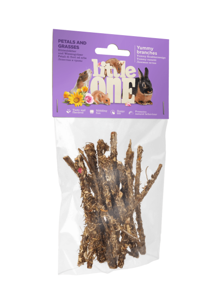 Little One Лакомые ветви c лепестками и травами. Лакомство для всех видов грызунов, 35 г