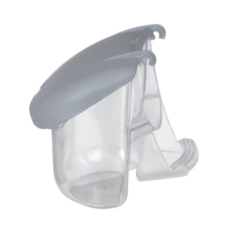 VOLTREGA Кормушка-поилка для птиц серая 8*8,5*8см