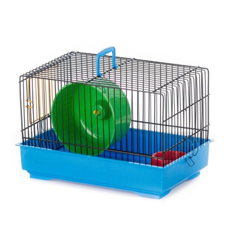 Inter-Zoo Клетка для грызунов TEDDY MINI с барабаном 300х200х200 (цветной прут) G009 