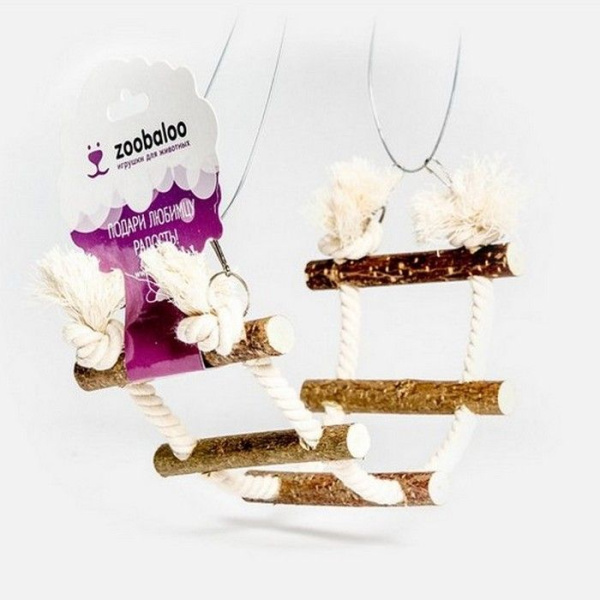 для грызунов Канатная лесенка х/б канат+орешник