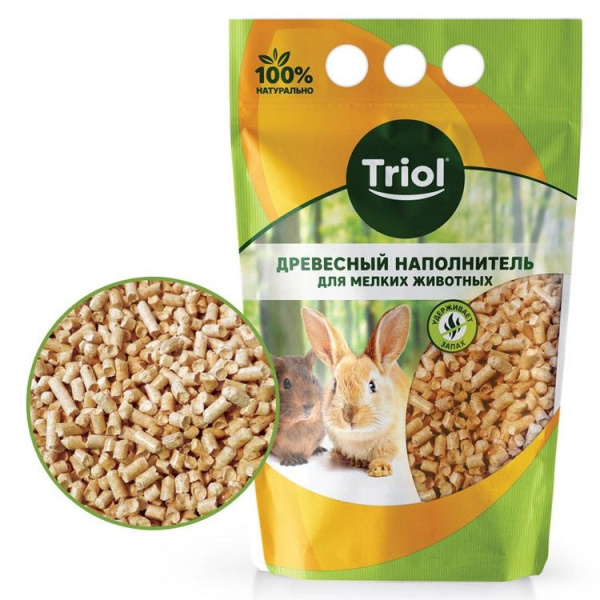 Triol наполнитель для мелких животных древесный 3 л