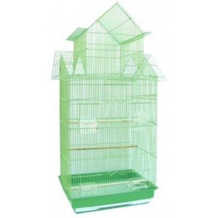 №1 Клетка для птиц, 47*36*100, высокая, три домика, укомплектованная.