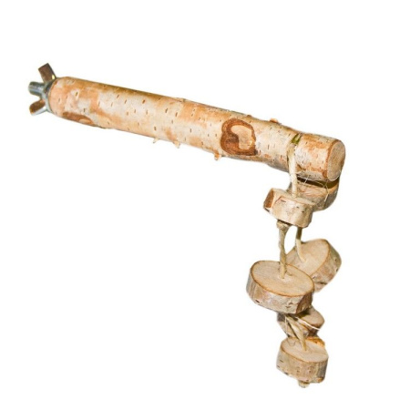 Игрушка для птиц Жердочка малая с подвеской, дл.15см (ПарротсЛаб) PL2039