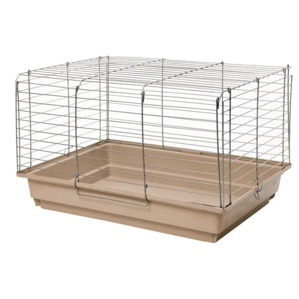 Клетка д/крол;м/свинок ECO серия"Роджер"№2,склад.,шаг прута 22мм 58*40*38см, беж/хром