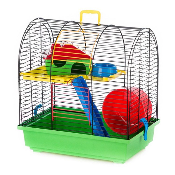 Inter-Zoo Клетка для грызунов GRIM II Color + PL+ пластиковый комплект 360х240х380 (цветной прут) G0