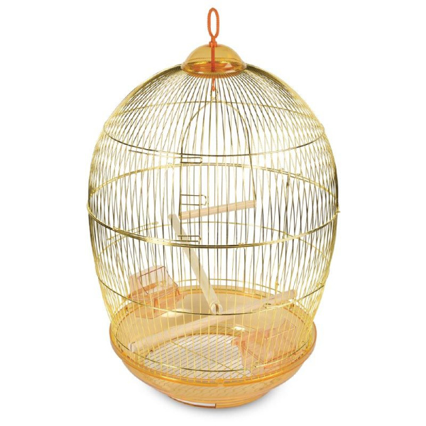 клетка круглая(золото) с аксесуарами