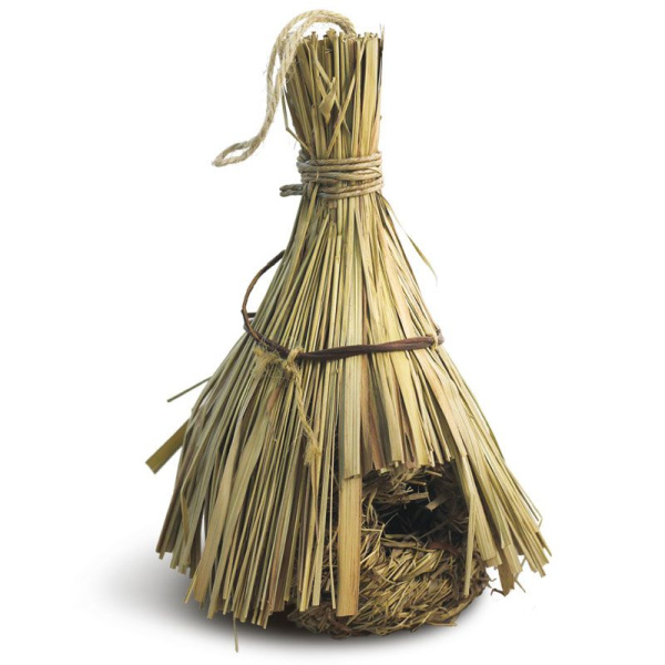 Гнездо-домик TRIOL для птиц с соломенной крышей, d120*270 мм