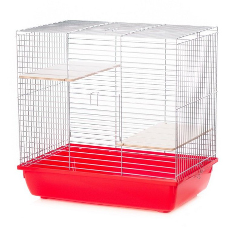 Inter-Zoo Клетка для шиншилл Chinchilla 60 OC.+ 2 деревянные полки 580х380х570 (оцинкованный прут) G