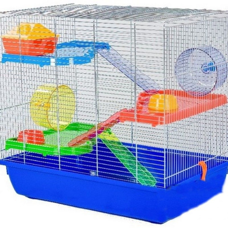 G089 Клетка для грызунов TEDDY GIGANT II OC. + пластиковый комплект 580х380х550 (оцинкованный прут) 