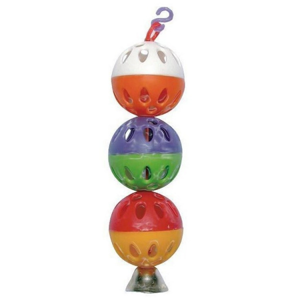 Игрушка д/птиц Дарэлл 3 шарика с колокольчиком d=4,5см, д.19см