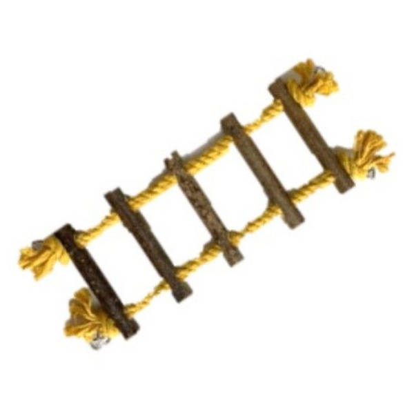 для птиц Канатная лесенка х/б канат+орешник, песочная