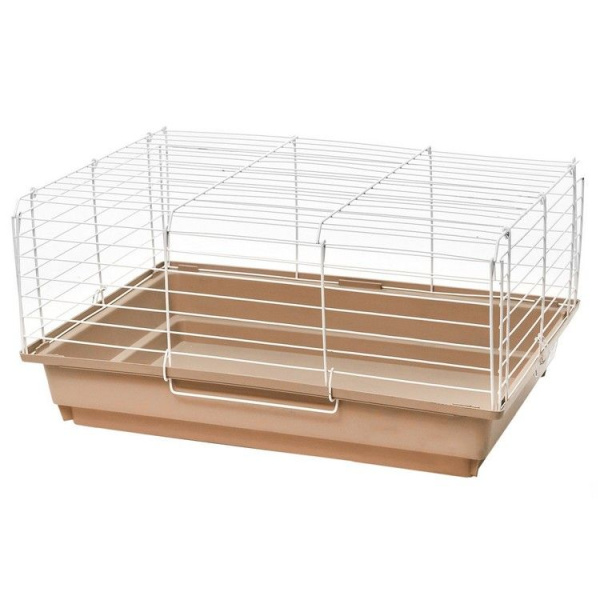 Клетка д/крол;м/свинок ECO серия"Роджер"№1,склад.,шаг прута 22мм, 58*40*30см, беж/бел