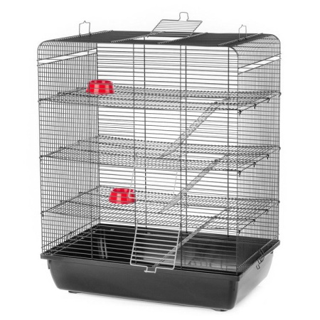 Inter-Zoo Клетка для грызунов REMY Black - 4этажа 580х380х715 (черный прут) G126 