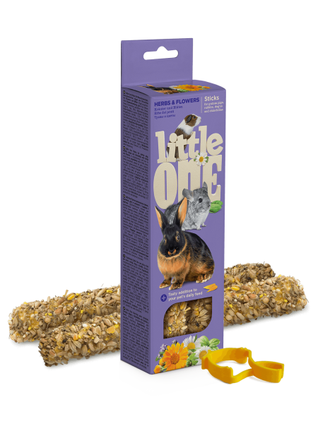 Little One Палочки для морских свинок, кроликов и шиншилл с травами и цветами, 2х55 г