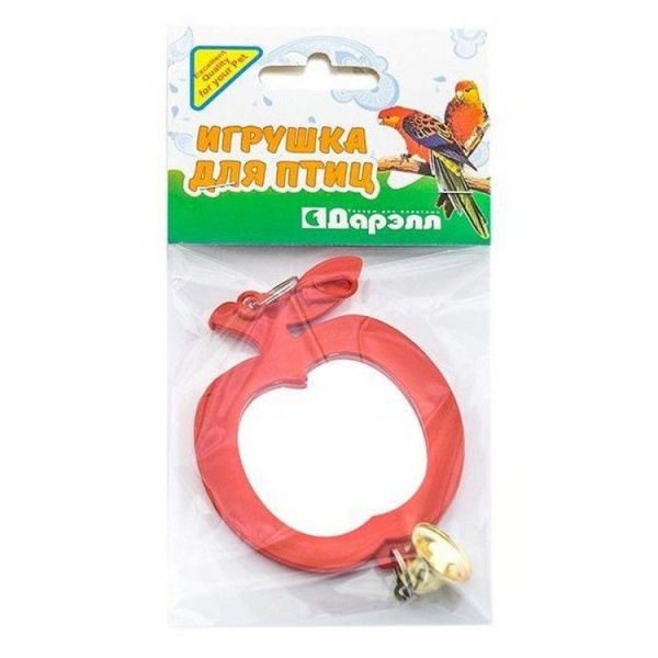 Зеркало д/птиц Дарэлл "Яблоко" с колокольчиком d50мм