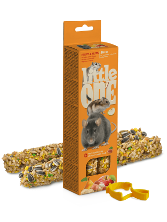 Little One Палочки для хомяков, крыс, мышей и песчанок с фруктами и орехами, 2х60 г