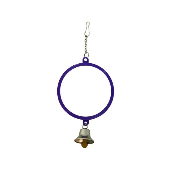 Rosewood Игрушка для птиц Зеркало с колокольчиком, фиолетовая, 16.5х7.5см 