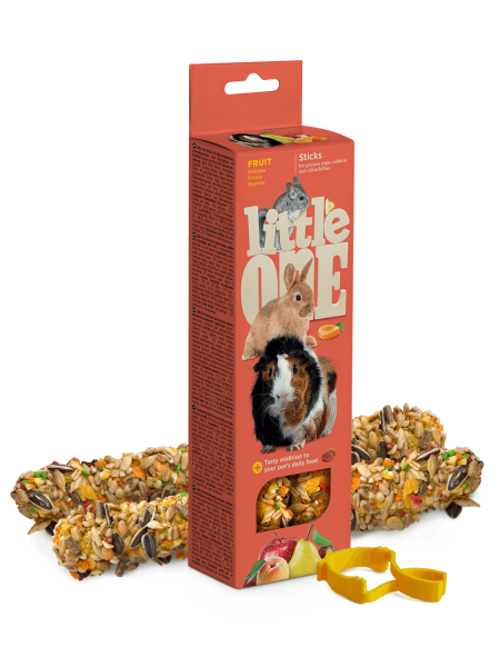 Little One Палочки для морских свинок, кроликов и шиншилл с фруктами, 2х60 г