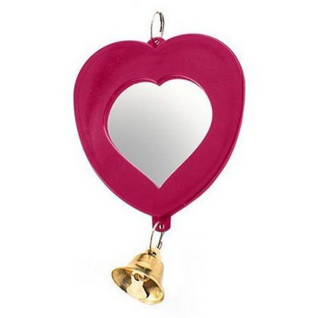 Зеркало д/птиц ZooM "Сердечко" с колокольчиком d50мм (блистер)