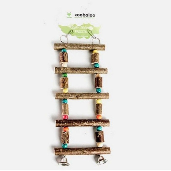 для птиц Лесенка Боченки с бусинками 27х10 см