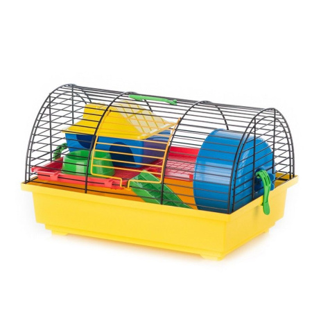 Клетка для грызунов GRIM I Color + PL - пластиковый комплект 360х340х220 (цветной прут) INTER-ZOO