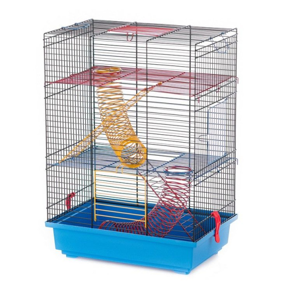 Inter-Zoo Клетка для грызунов TEDDY II Color + Spring - 2 металлических этажа и 2 пружины 360х240х54