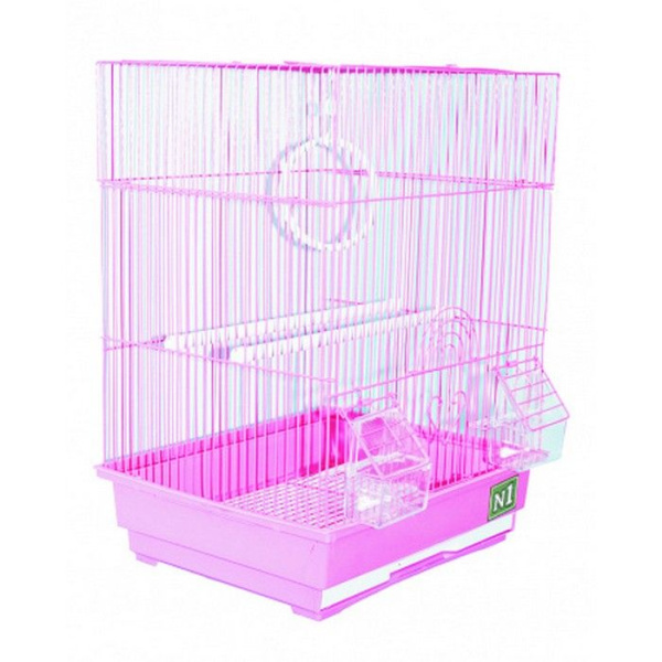 №1 Клетка для птиц, 35*28*46, прямоугольная, укомплектованная.