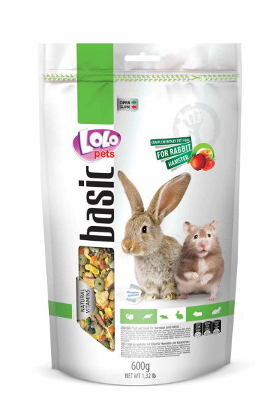 Lolopets корм для хомяков и кроликов Фруктовый 600 г